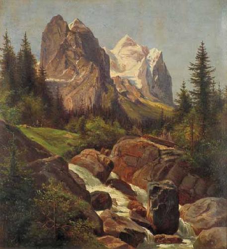 Friedrich Paul Nerly Wellhorn und Wetterhorn oil painting picture